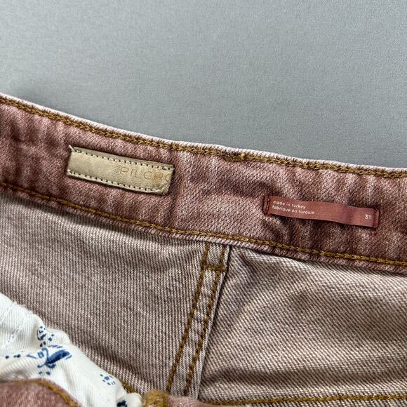 Pilcro Anthropologie Jeans Sz 31 The Vintage Straight Raw Hem High Rise Salmon - Picture 3 of 9